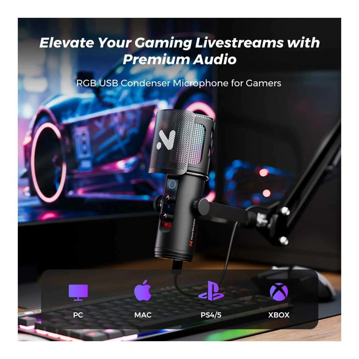 NearStream AM30U AI Noise-Canceling Condenser Microphone with Boom Arm - Image 7