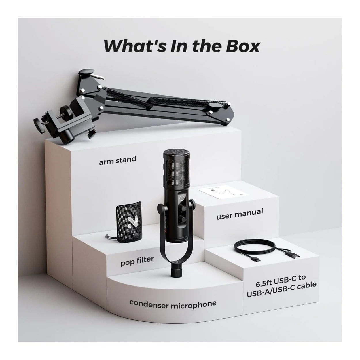 NearStream AM30U AI Noise-Canceling Condenser Microphone with Boom Arm - Image 9