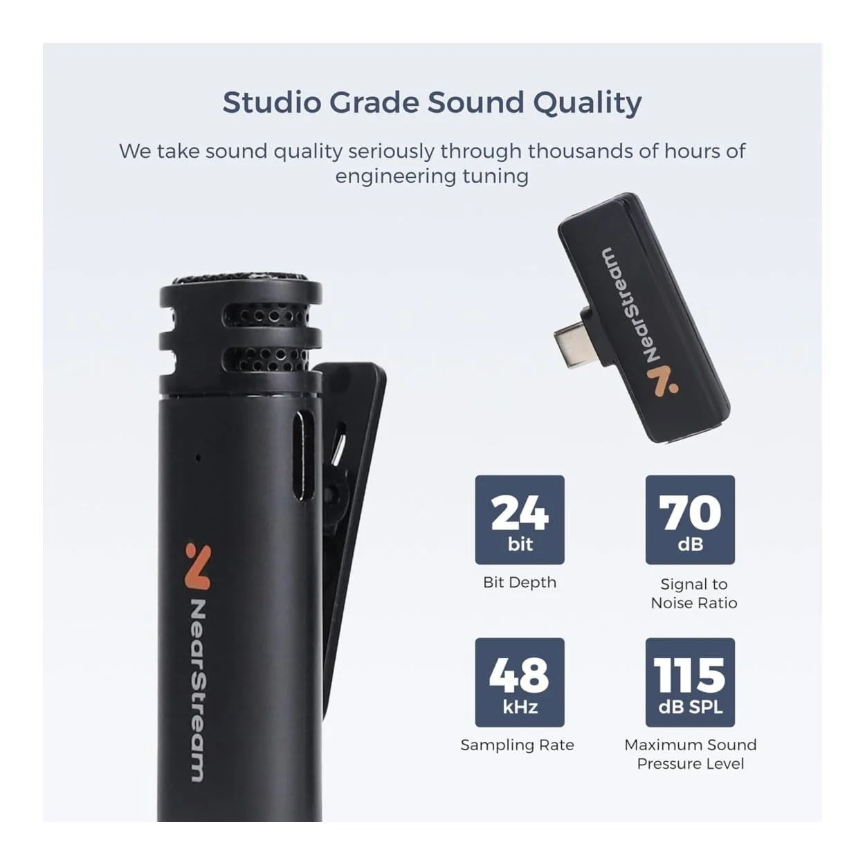 NearStream AWM10T-P AI Noise-Canceling Mini Wireless Microphones - Image 2