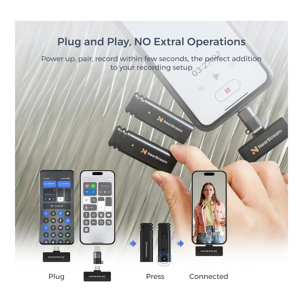NearStream AWM10T-P AI Noise-Canceling Mini Wireless Microphones - Image 8
