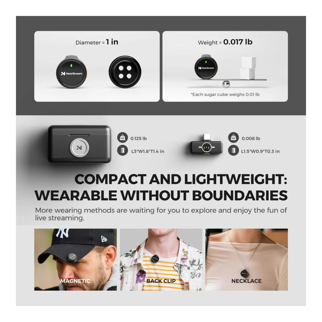NearStream AWM25T AI Noise-Canceling All-In-One Lavalier Wireless Microphone Kit - Image 5