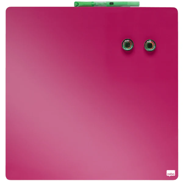 Nobo Mini Magnetic Whiteboard Coloured Tile 360mmx360mm - Pink