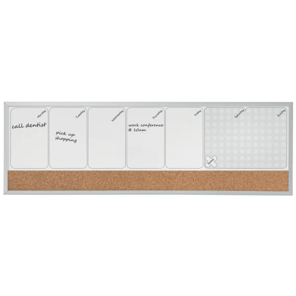 Nobo Small Magnetic Whiteboard Weekly Planner 585x190mm