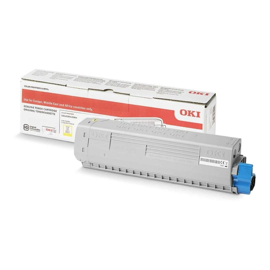 OKI Yellow Toner Cartridge 10,000 Pages Original 46861305 Single-pack