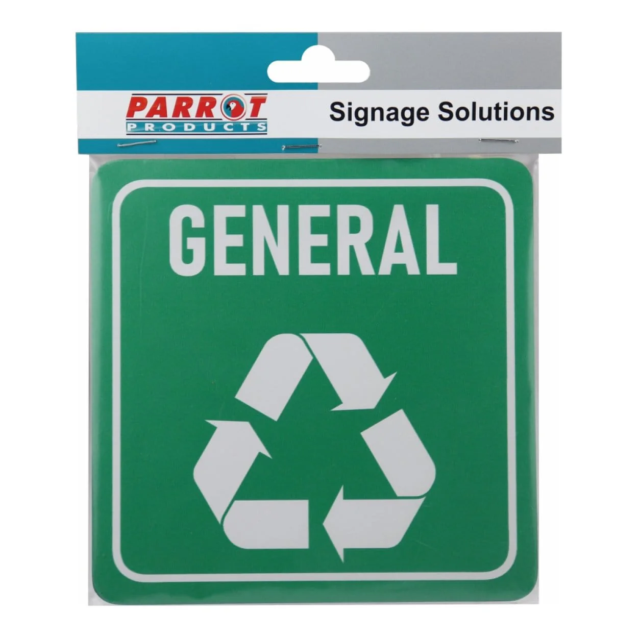 Parrot 150x150mm General Waste Recycle on White ACP Sign Green Print SN4118 - Image 4