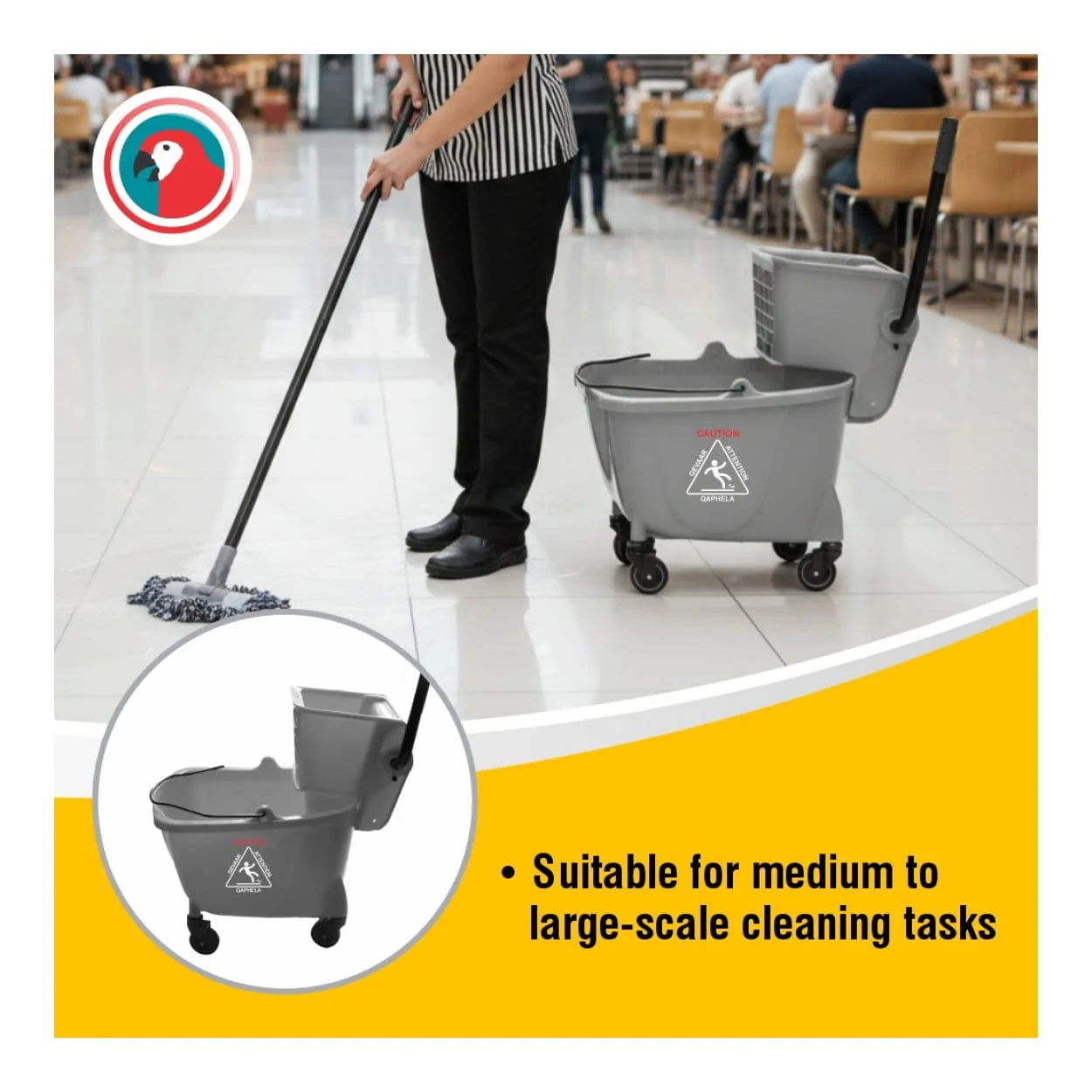 Parrot 34L Janitorial Mop Wringer Trolley JA0709 - Image 5