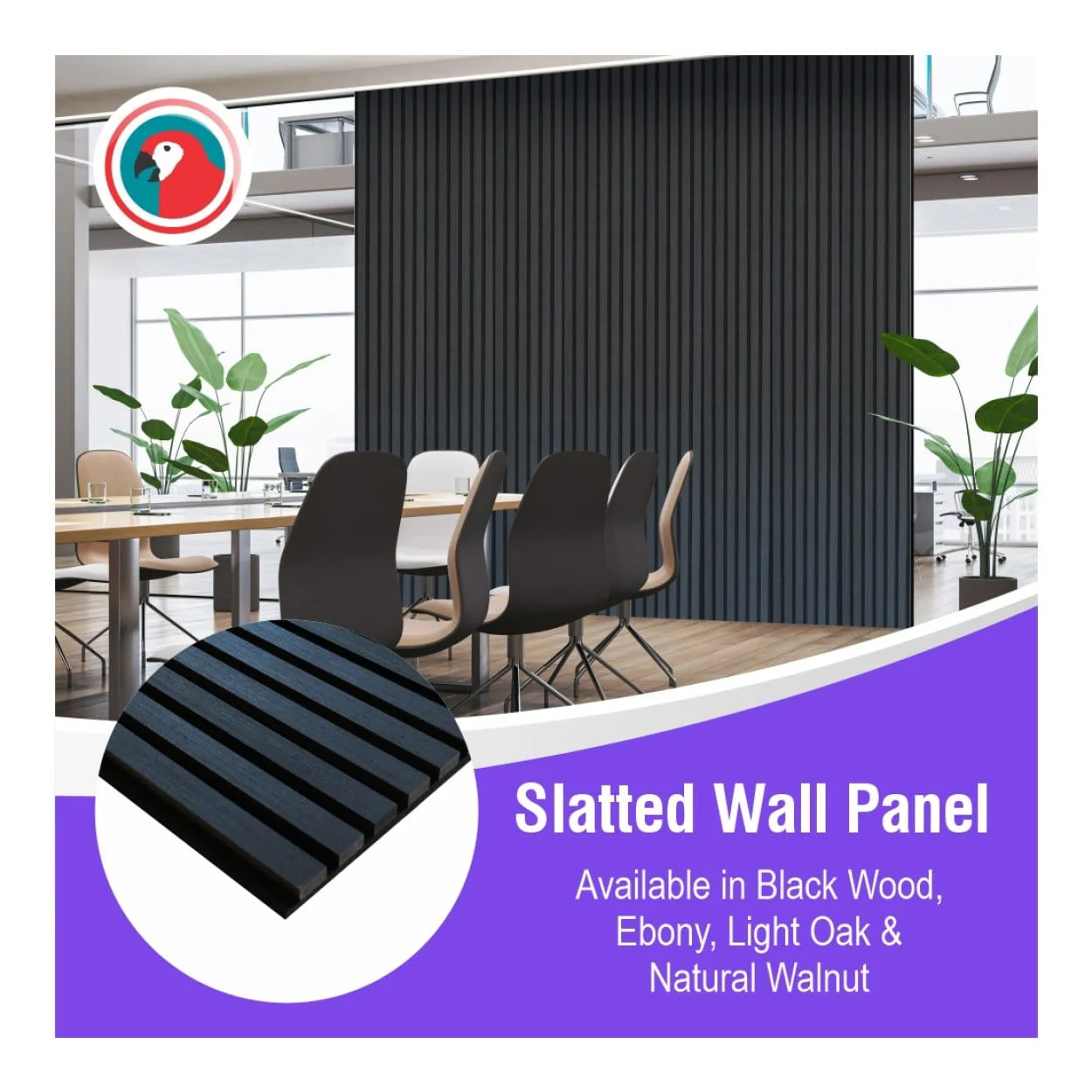 Parrot 600x2400mm Slatted Wall Panel Black Wood AP0624BW - Image 6
