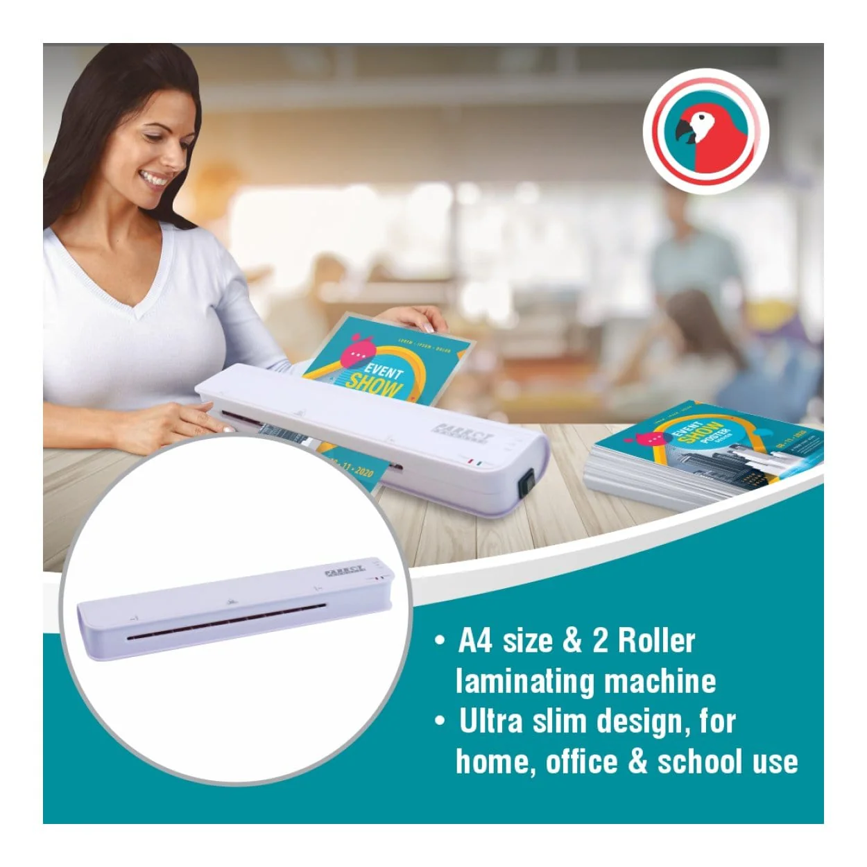 Parrot A4 Laminating Machine 2 Roller 320mm/min LF9040 - Image 16