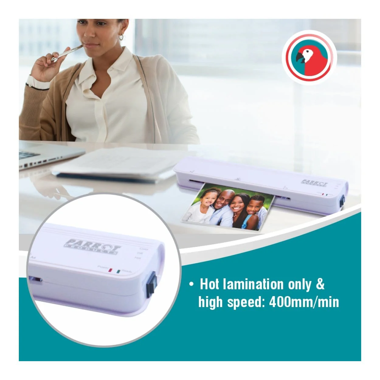 Parrot A4 Laminating Machine 2 Roller 320mm/min LF9040 - Image 40