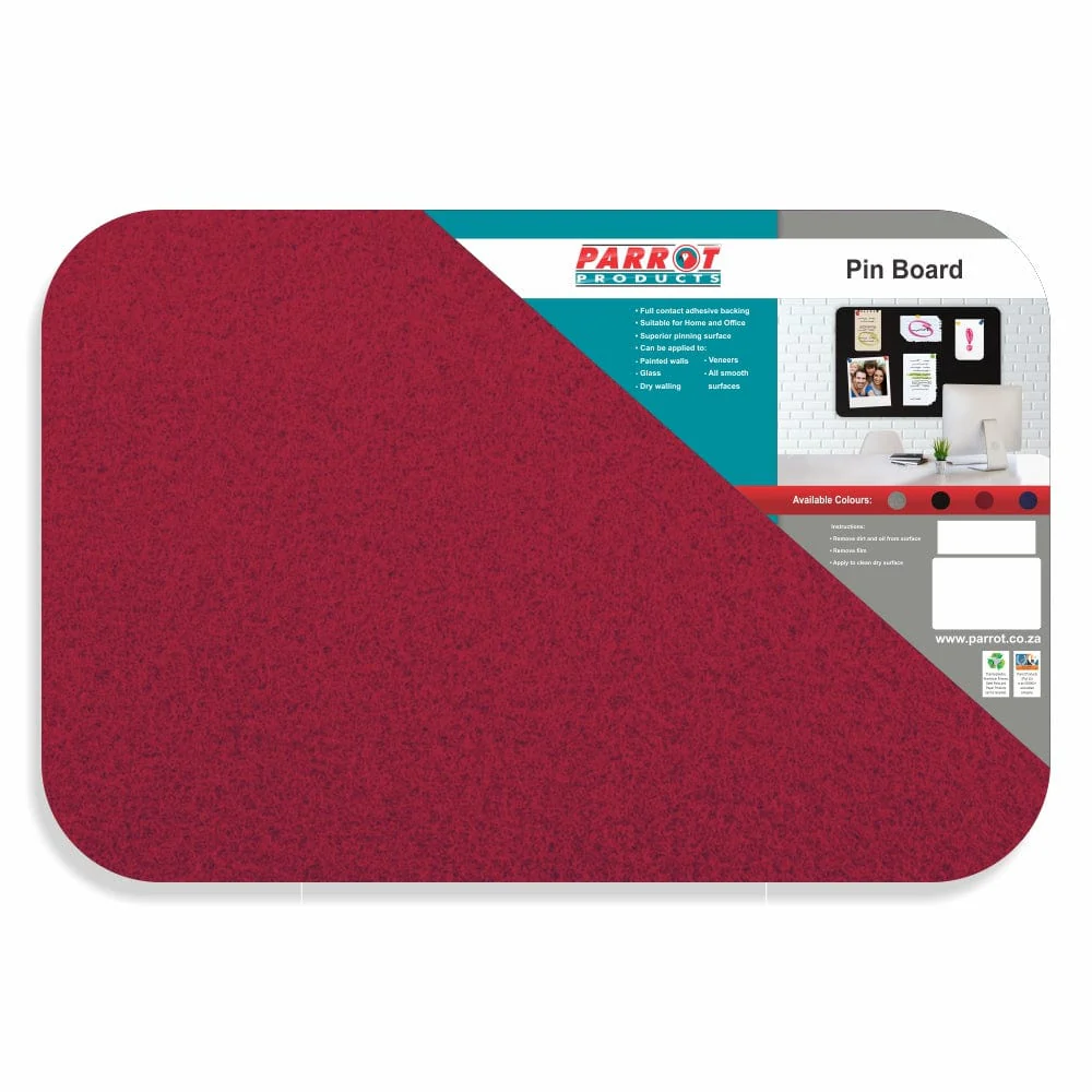 Parrot Adhesive Pin Board (No Frame - 900*600mm - Red) - Image 2