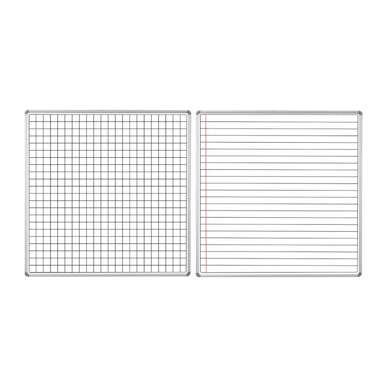 Parrot Educational Board Magnetic Whiteboard 1220x1210mm Squares and Lines Swing Leaf Option B ED4352