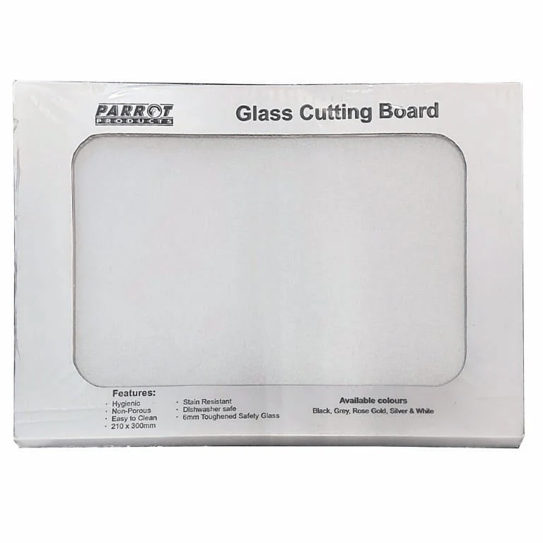 Parrot Glass Cutting Board 210x300mm Silver CB2129M