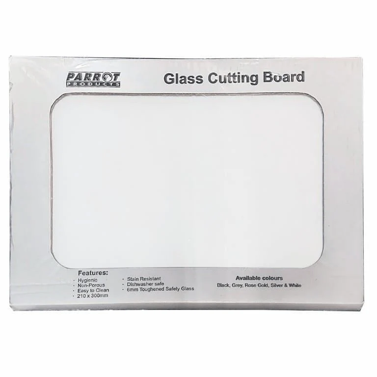 Parrot Glass Cutting Board 210x300mm White CB2129W