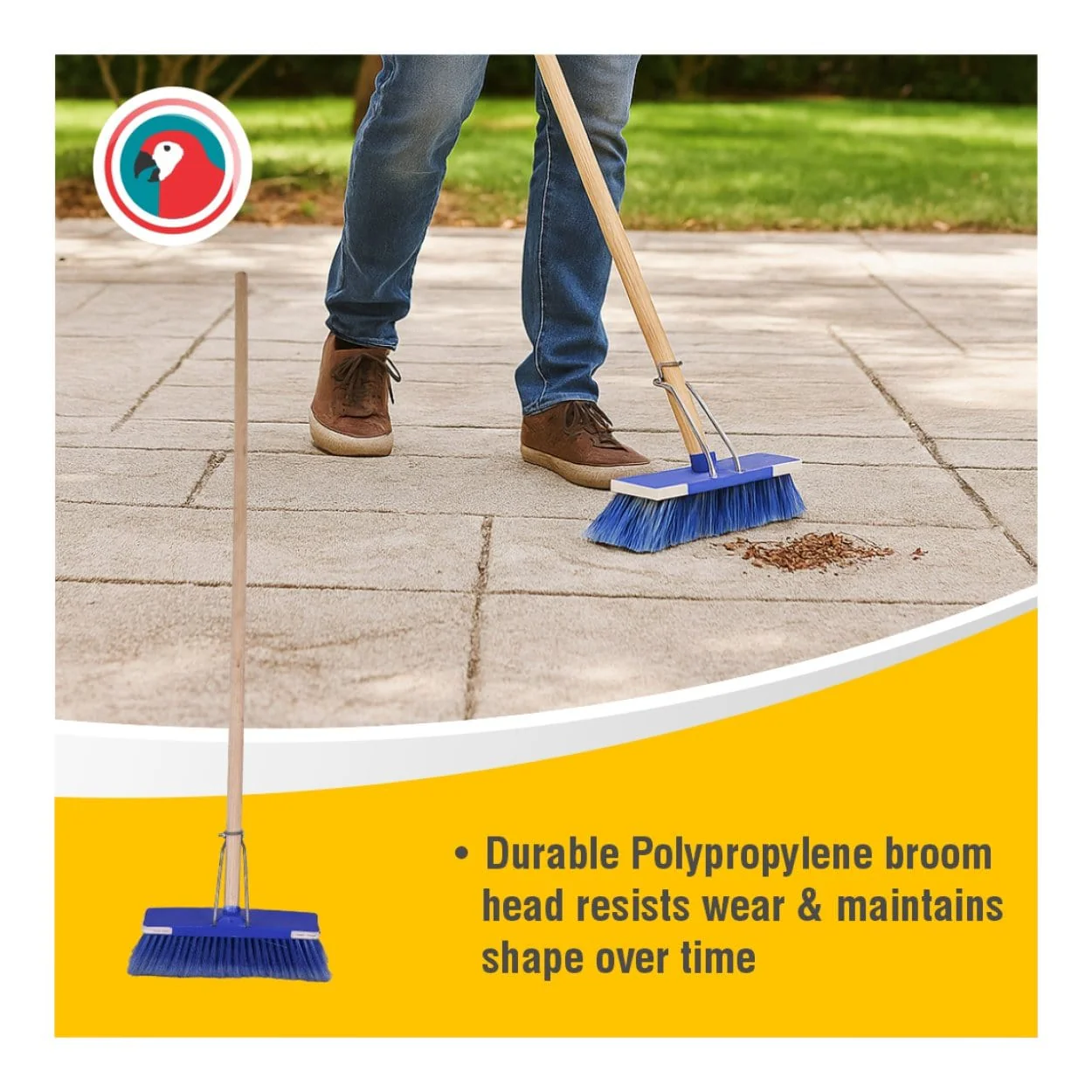 Parrot Janitorial Deluxe Broom with Wooden Handle JA0304 - Image 4