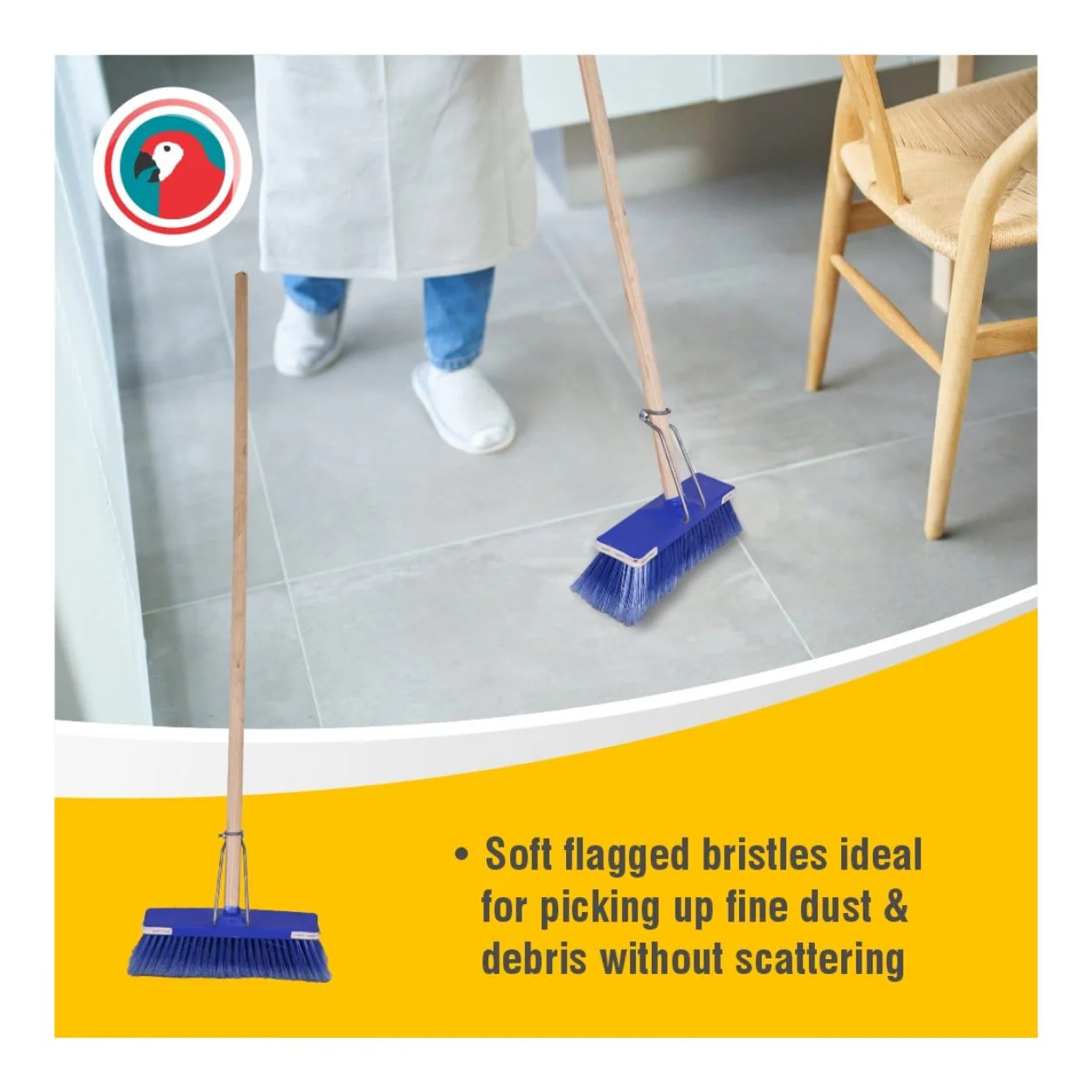 Parrot Janitorial Deluxe Broom with Wooden Handle JA0304 - Image 5