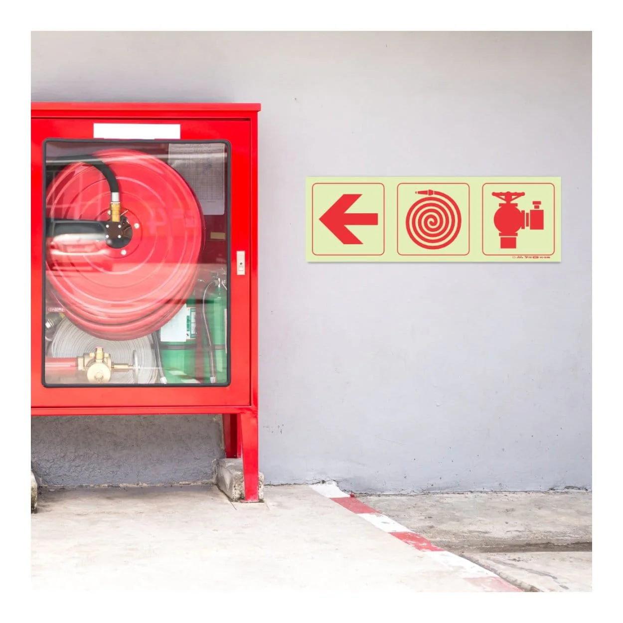 Parrot Photoluminescent 190mm Arrow Left Fire Hose Reel Fire Hydrant Safety Sign-F8 SNP19F8 - Image 3