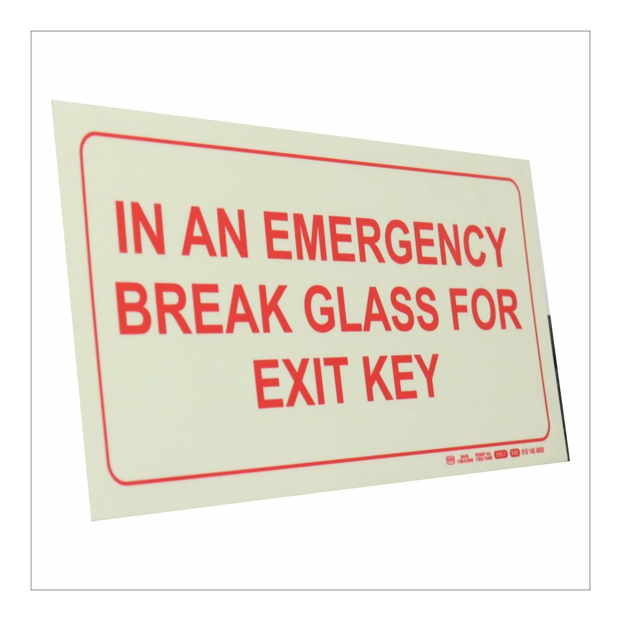 Parrot Photoluminescent 190mm In An Emergency Break Glass For Exit Key Safety Sign F43 SNP19F43 - Image 6