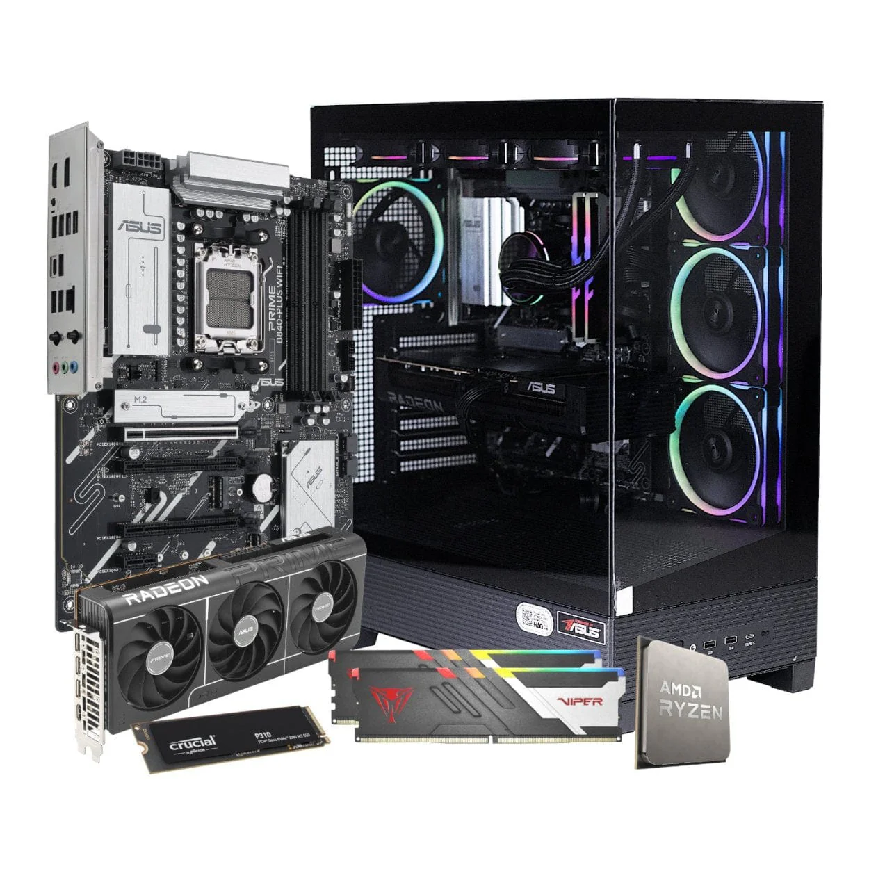 PCBuilder MAXIMUS Gaming Desktop PC - AMD Ryzen 7 7800X3D 1TB SSD 32GB RAM Radeon RX 9070 XT Win 11 Home - Image 2