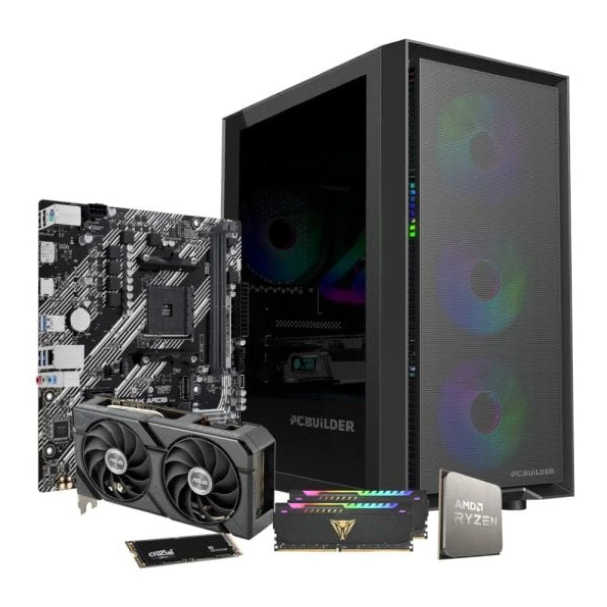 PCBuilder PATHFINDER Gaming Desktop PC - AMD Ryzen 5 5600X 1TB SSD 16GB RAM Radeon RX7600 Win 11 Home - Image 2