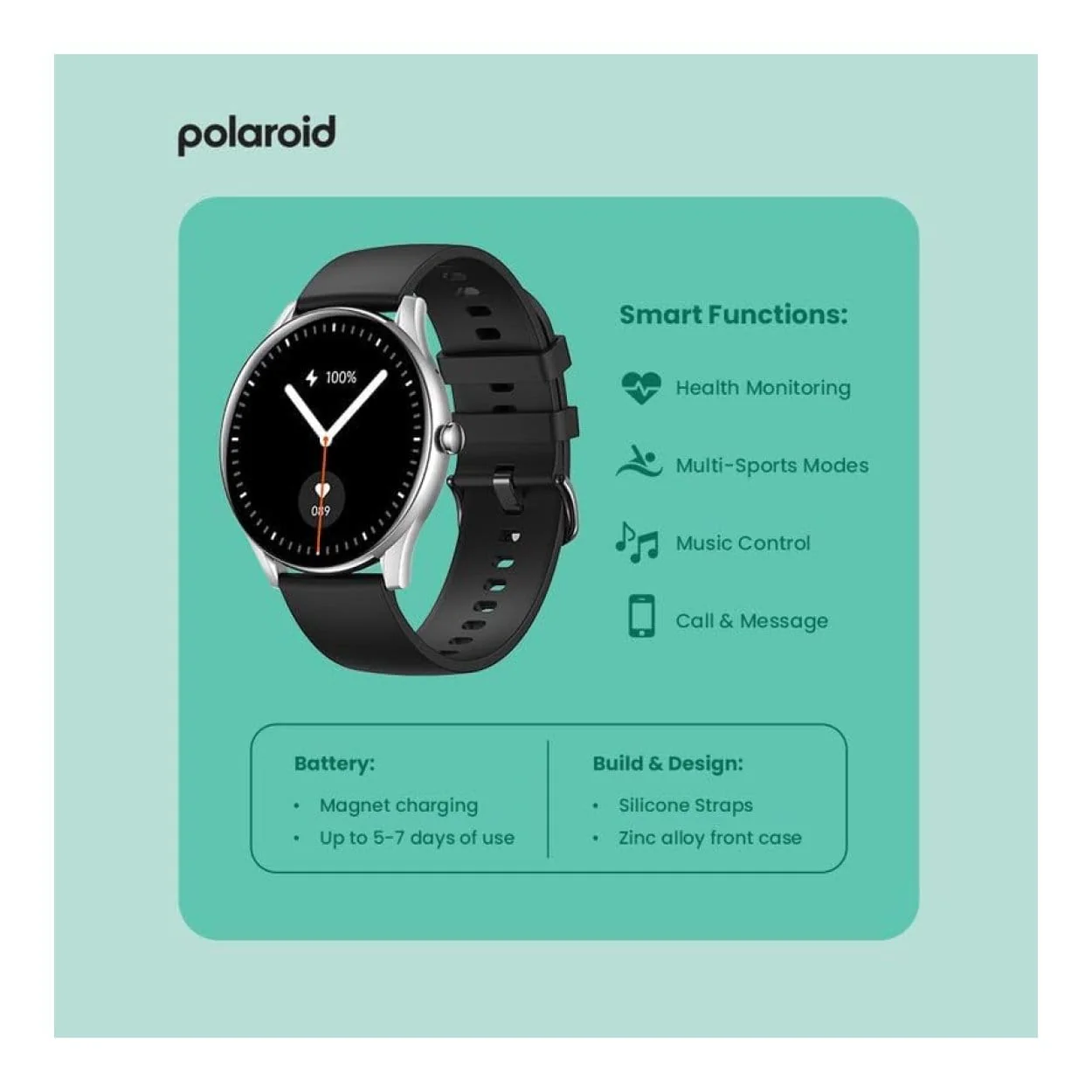 Polaroid Elite Smart Watch Black PA81BK - Image 4