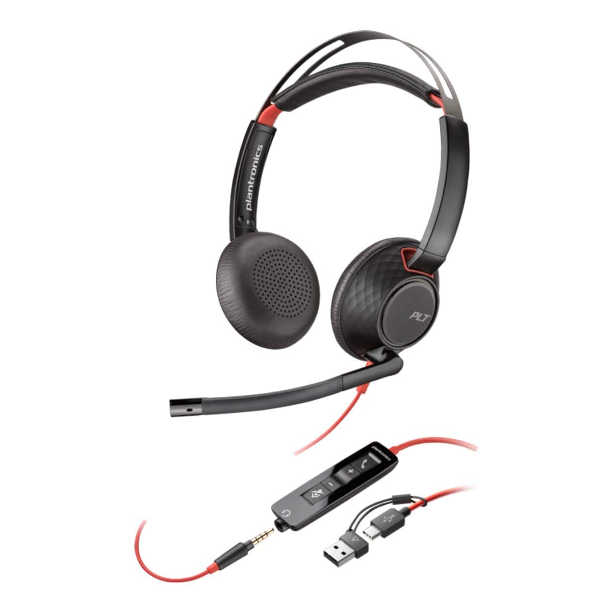 Poly Blackwire 5220 Stereo USB-C Headset with USB-A Adapter 8X231A6