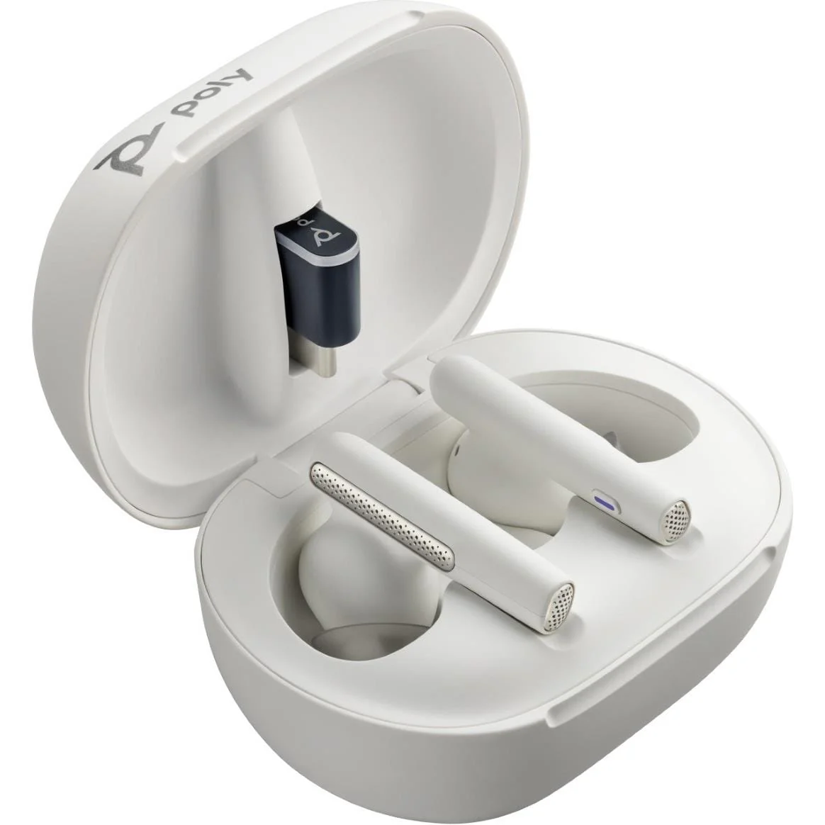 Poly Voyager Free 60+ UC Earbuds with BT700 USB-C Adapter - White Sand 7Y8G6AA - Image 2