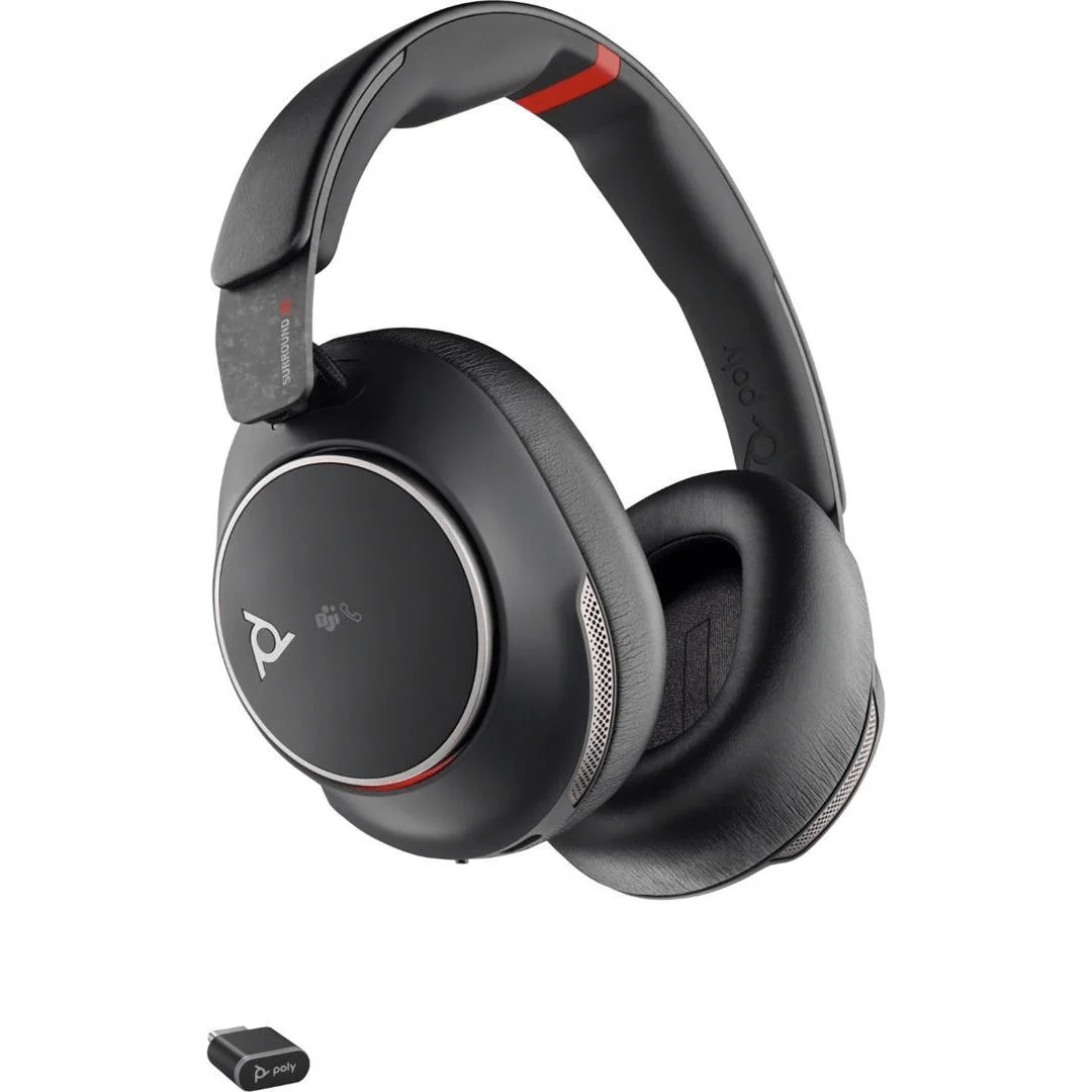 Poly Voyager Surround 85 UC Microsoft Teams Certified USB-C Headset with Charging Stand 8G7T8AA