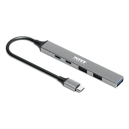 Port Designs 100W 5Gbps 4-port Multi USB-C Hub Silver 900163 - Image 5
