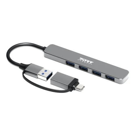 Port Designs 4-ports 5Gbps Multi USB Hub Silver 900161 - Image 4