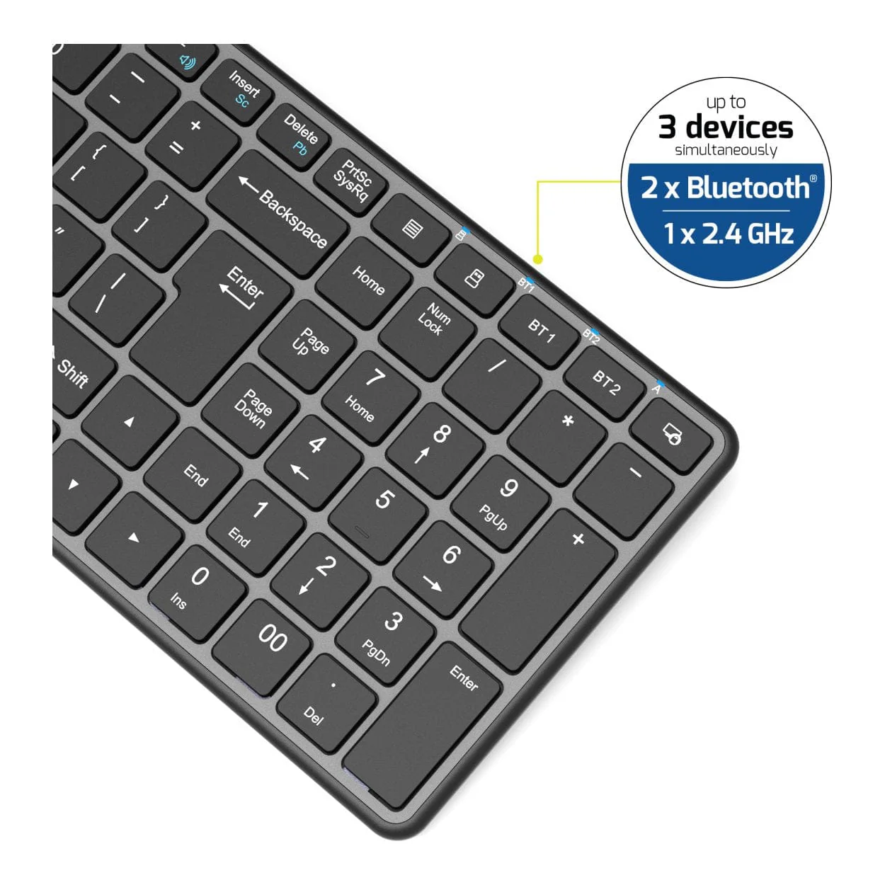 Port Designs Compact Pro Rechargeable Bluetooth Keyboard Black 911002QWI - Image 5