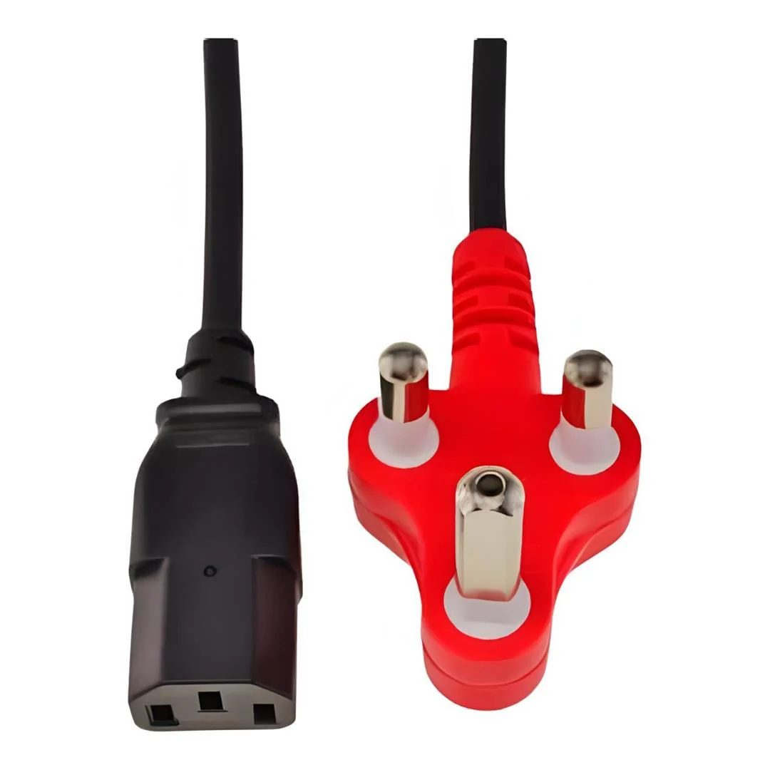 Power Cable 3-pin Red Plug 1.8m Single POW-DED-SINGLE