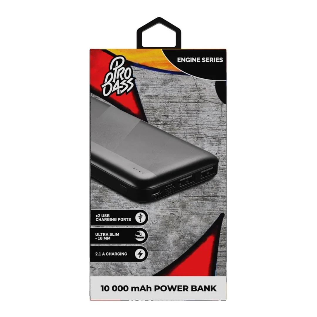 Pro Bass Engine Series 10,000 mAh Power Bank Black PR-9005-BK(V2)