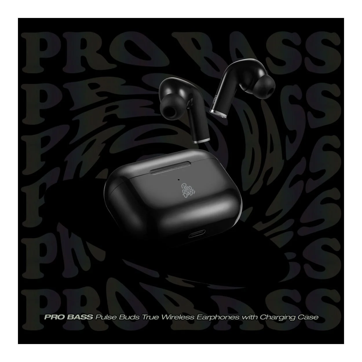 Pro Bass Pulse True Wireless Earbuds with Charging Case Black PR-1119-BK - Image 7