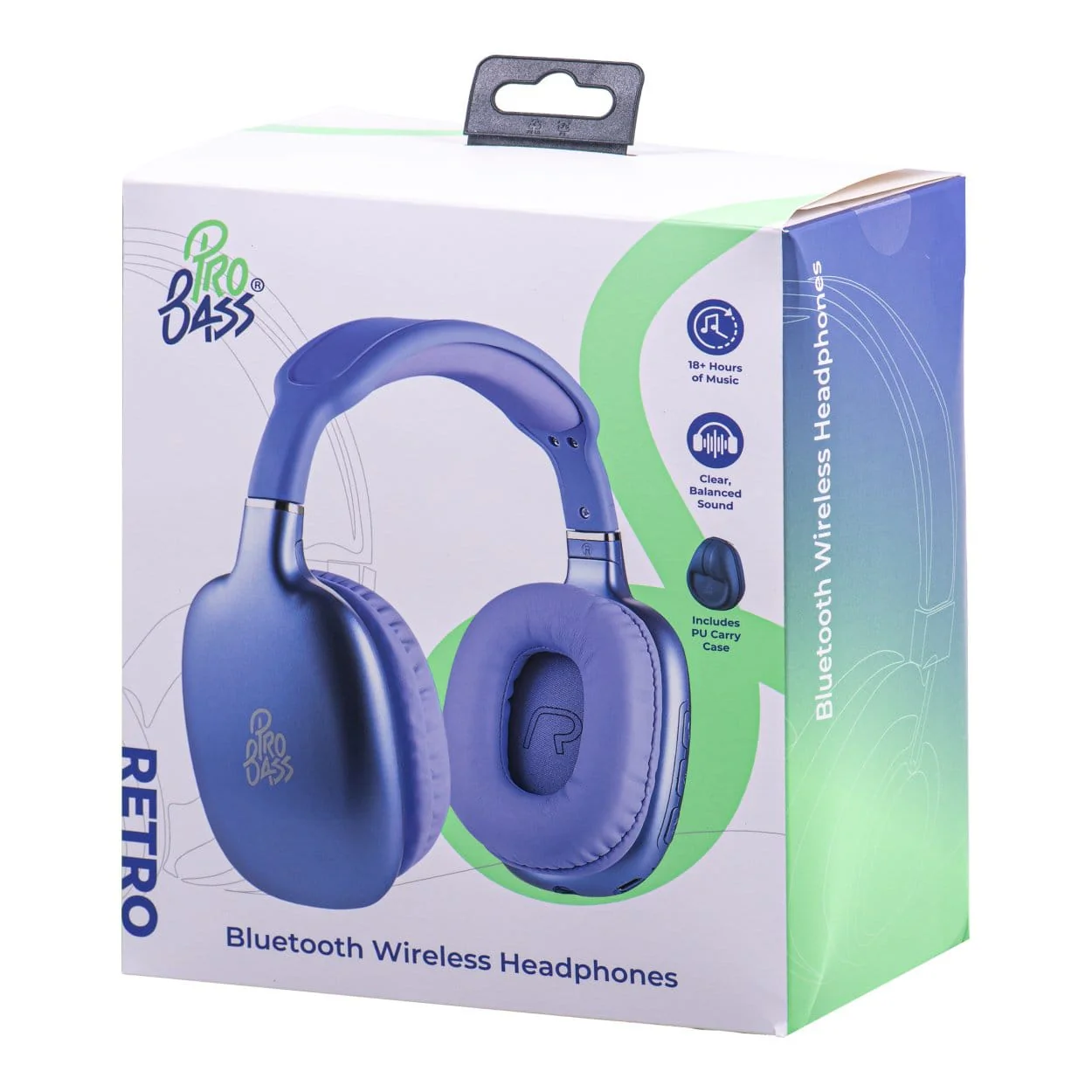 Pro Bass Retro Wireless Headphone Purple PB-2014-PR - Image 2