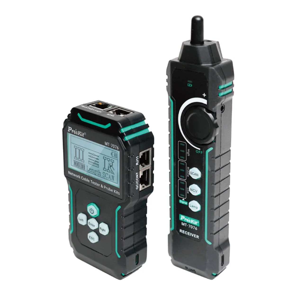 Pro'sKit MT-7076 LCD PoE Network Cable Tester and Probe Kit - Image 2