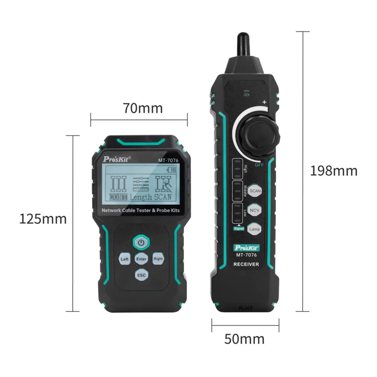 Pro'sKit MT-7076 LCD PoE Network Cable Tester and Probe Kit - Image 4