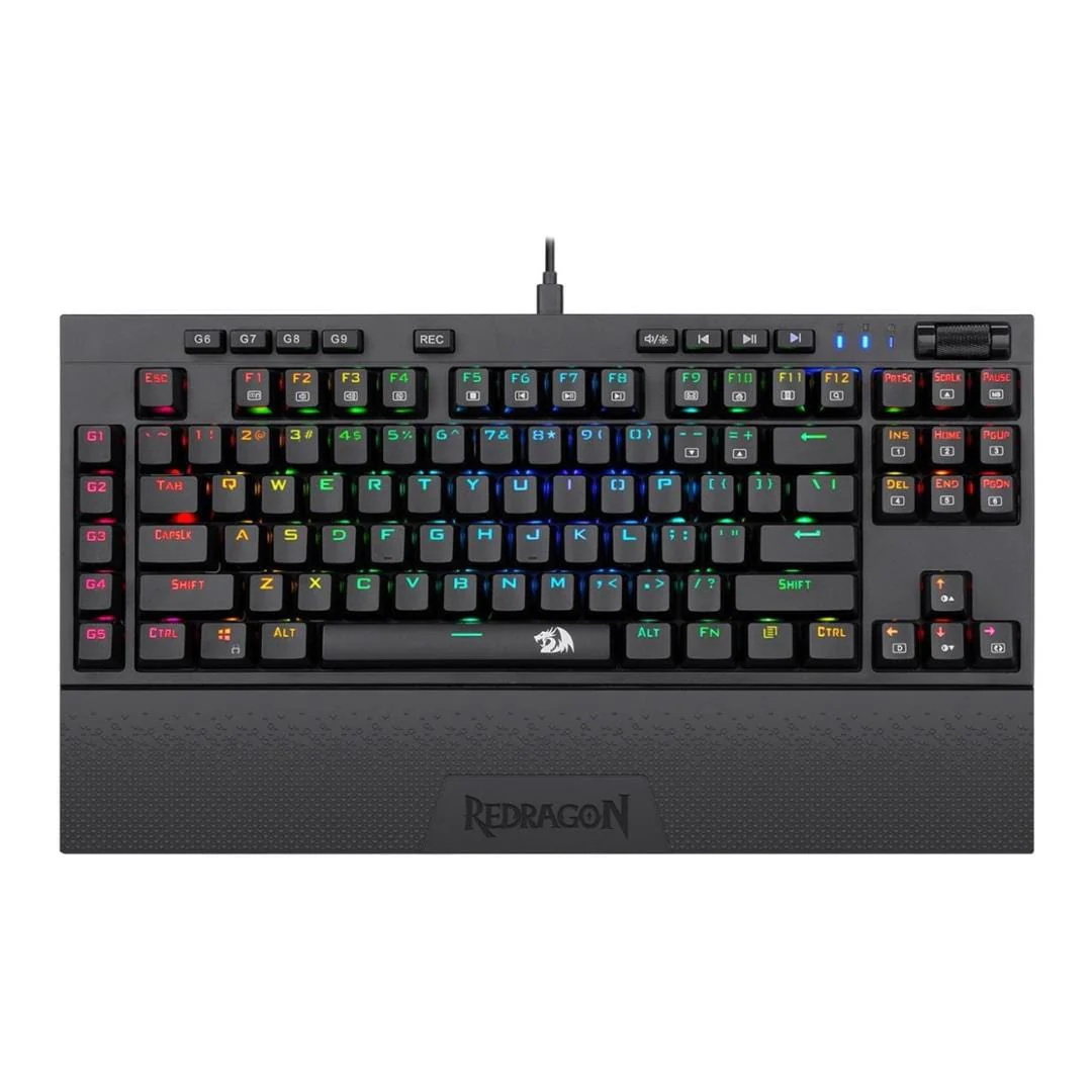 Redragon K588 RGB Pro Broadsword TKL Mechanical Wired Gaming Keyboard Black RD-K588RGB
