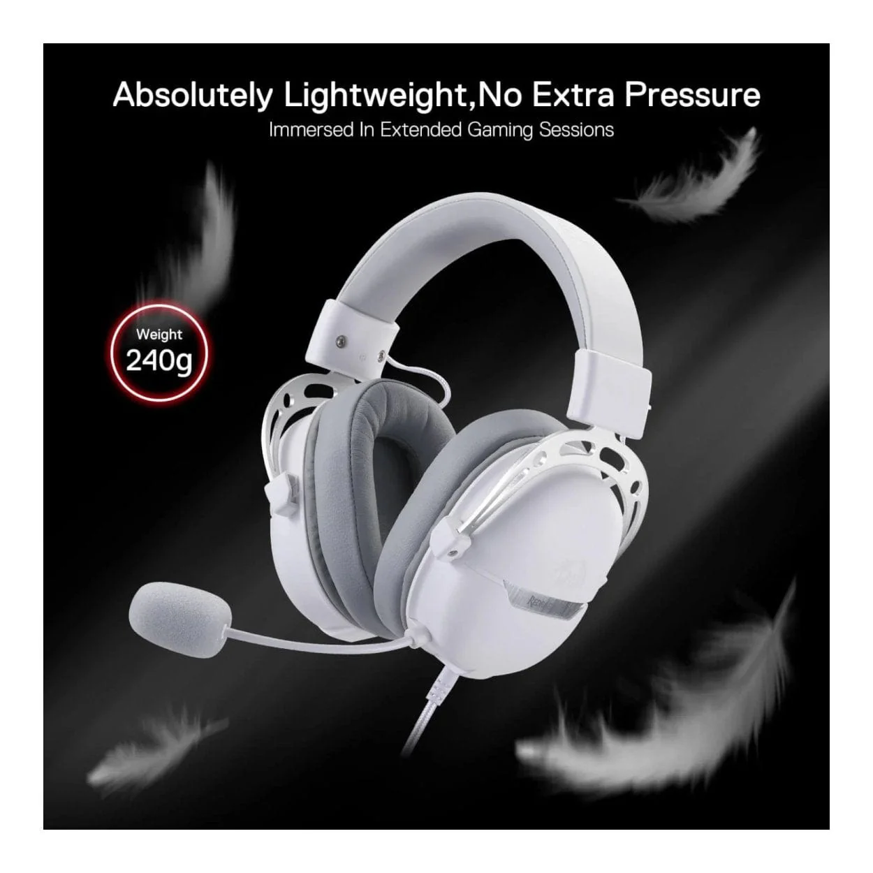 Redragon Over-Ear Aurora Gaming Headset - White RD-H376WG - Image 3