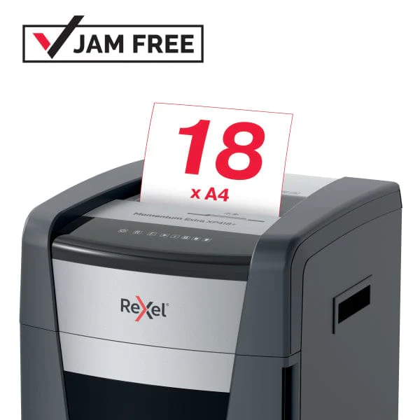 Rexel Momentum Extra XP418+ Jam Free Cross Cut Paper P4 Shredder 301062 - Image 2