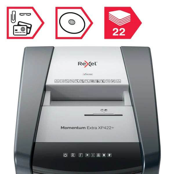 Rexel Momentum Extra XP422+ Jam Free Cross Cut Paper P4 Shredder 301076 - Image 4
