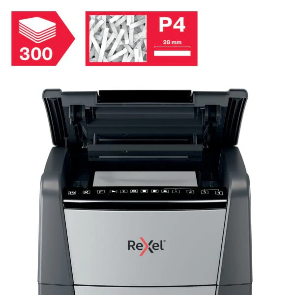 Rexel Optimum AutoFeed+ 300X Automatic Cross Cut P4 Paper Shredder 301422 - Image 2