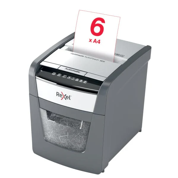 Rexel Optimum AutoFeed+ 50X Automatic Cross Cut P4 Paper Shredder 301397 - Image 8