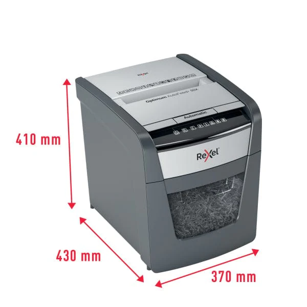 Rexel Optimum AutoFeed+ 50X Automatic Cross Cut P4 Paper Shredder 301397 - Image 9