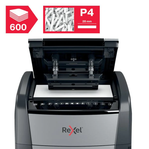 Rexel Optimum AutoFeed+ 600X Automatic Cross Cut P4 Paper Shredder 301433 - Image 11