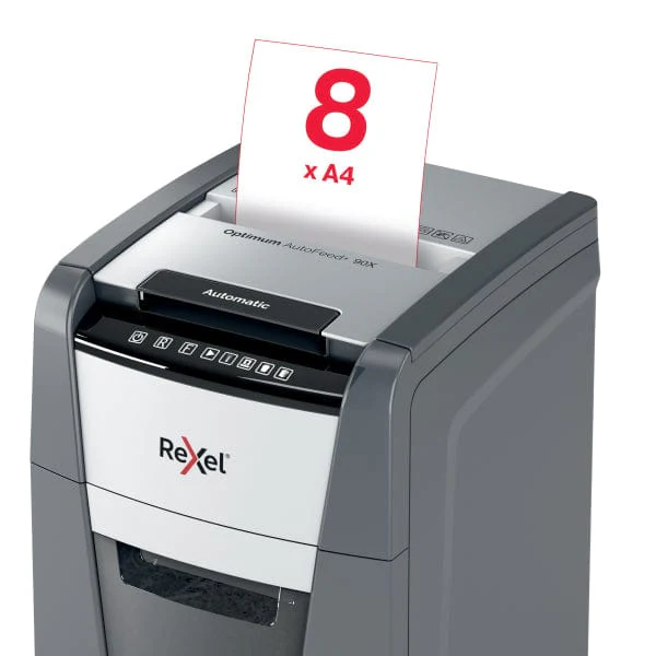 Rexel Optimum AutoFeed+ 90X Automatic Cross Cut P4 Paper Shredder 301411 - Image 4