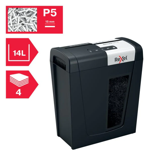 Rexel Secure MC4 Whisper-Shred Micro Cut P5 Paper Shredder - Image 9