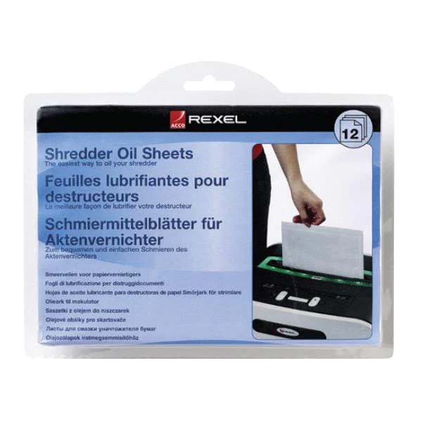 Rexel Shredder Oil Sheets 12-pack 300099