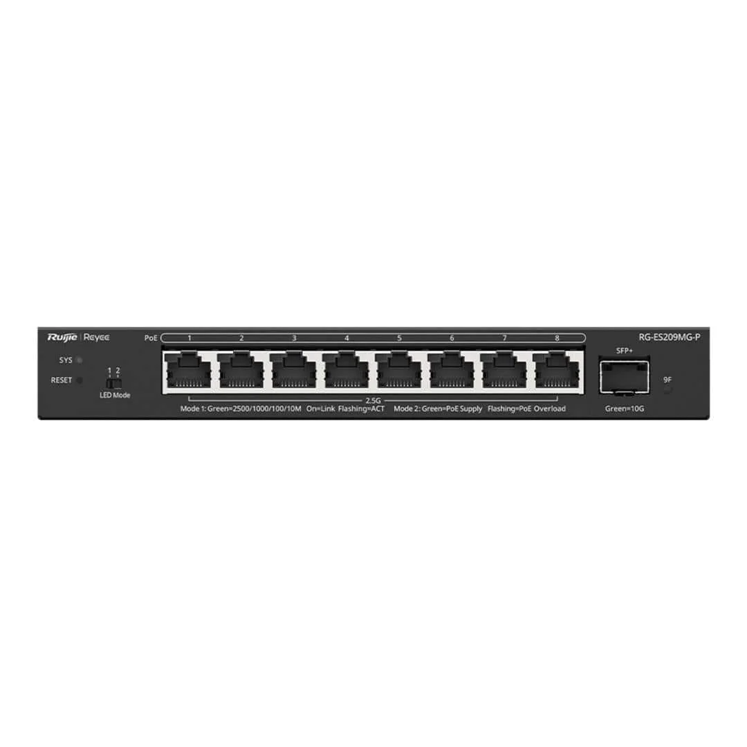 Reyee 8-port 2.5Gbps PoE with 1-port SFP+ Smart Managed Switch RG-ES209MG-P