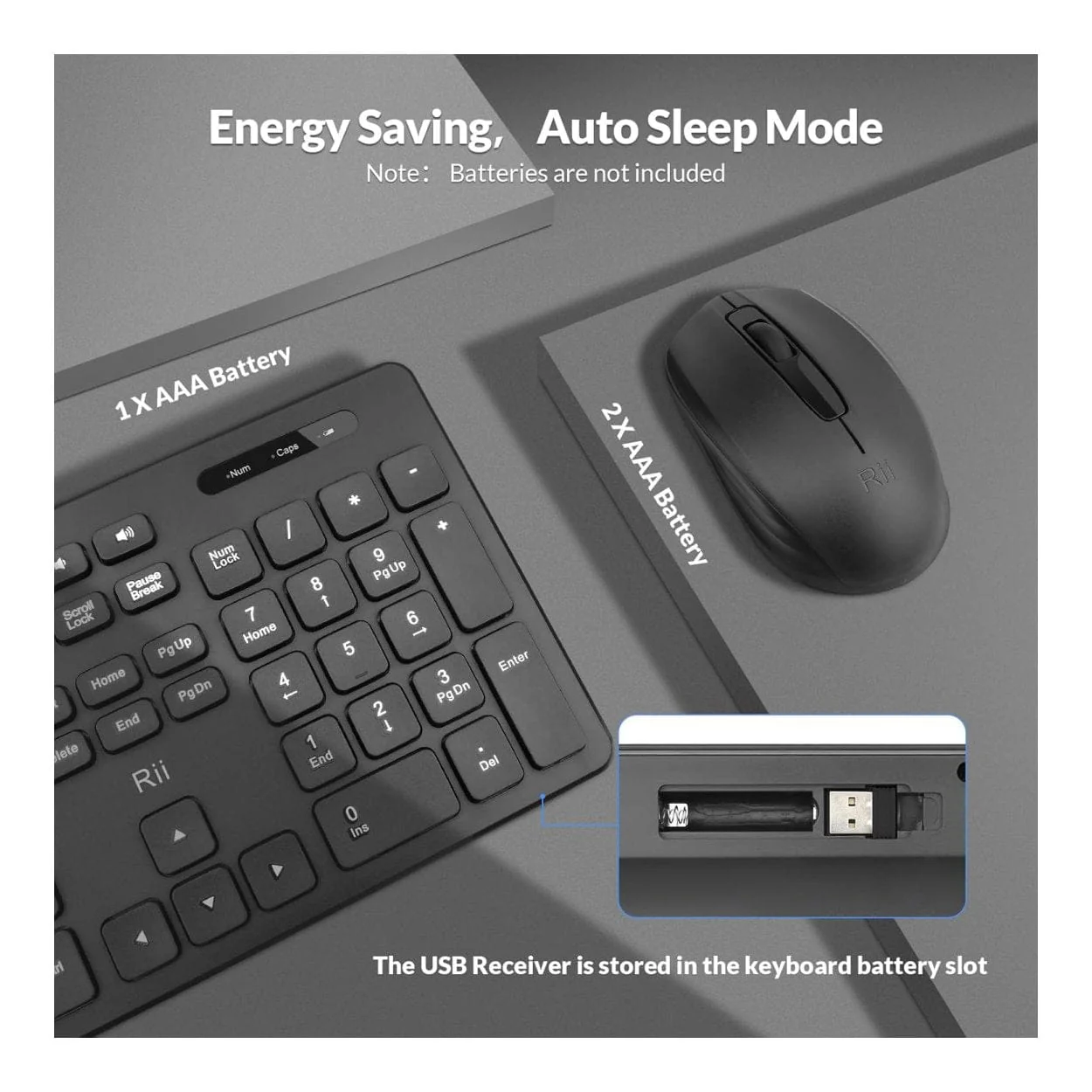 Rii RK200 Wireless Keyboard and Mouse Combo - Image 9