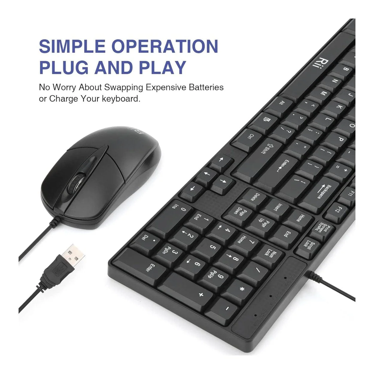 RII RK203 Wired Mouse and Keyboard Combo - Image 2